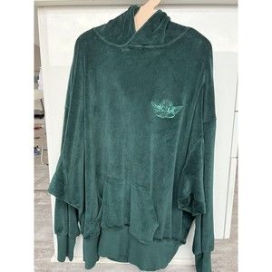 Boys Lie Velour Boyfriend Hoodie in Emerald xs NWT